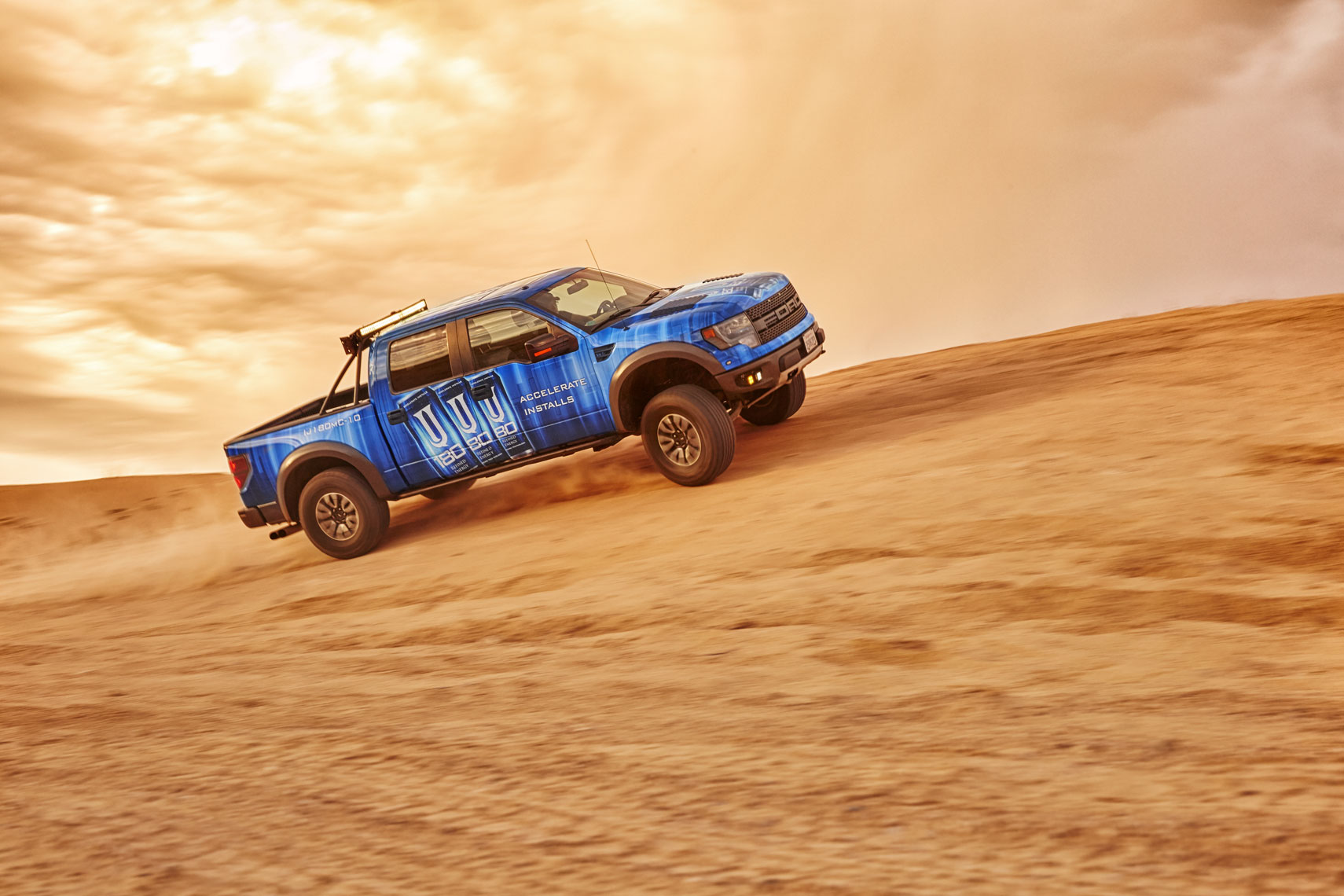 Blue Ford Truck/Las Vegas Dunes/3M Auto Wrap/location photography