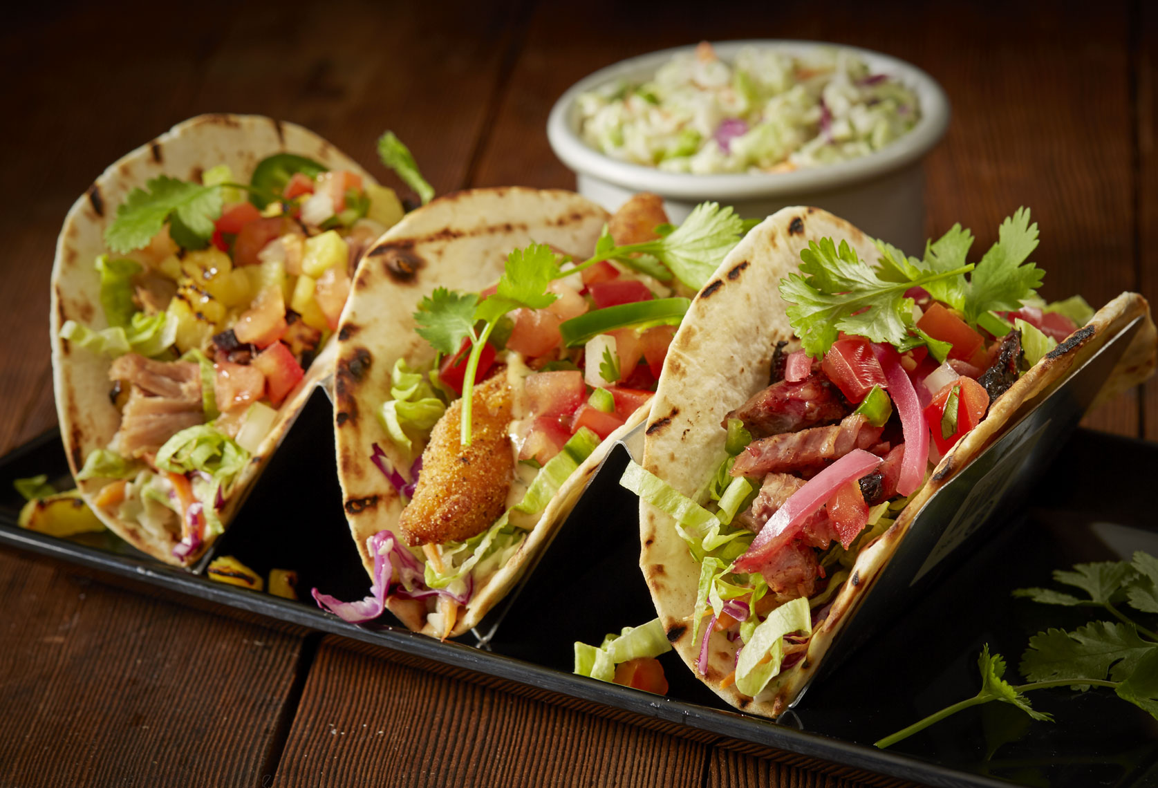 Tacos/softshell/wood background/food photography