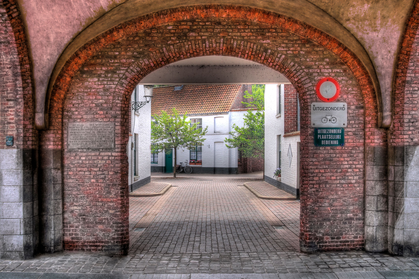 Brick Archway/Coblestone street/Bruges, Belgium/location photography