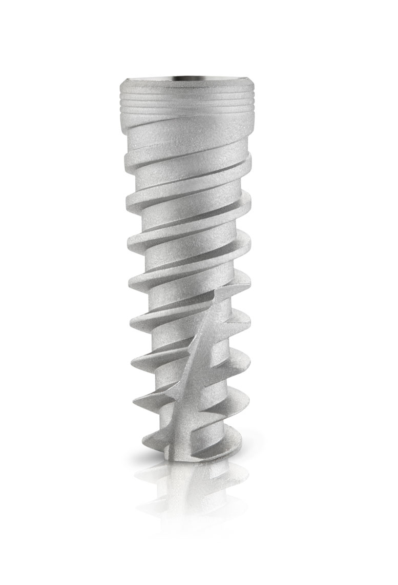 Tall silver/Keystone/dental implant/product photography