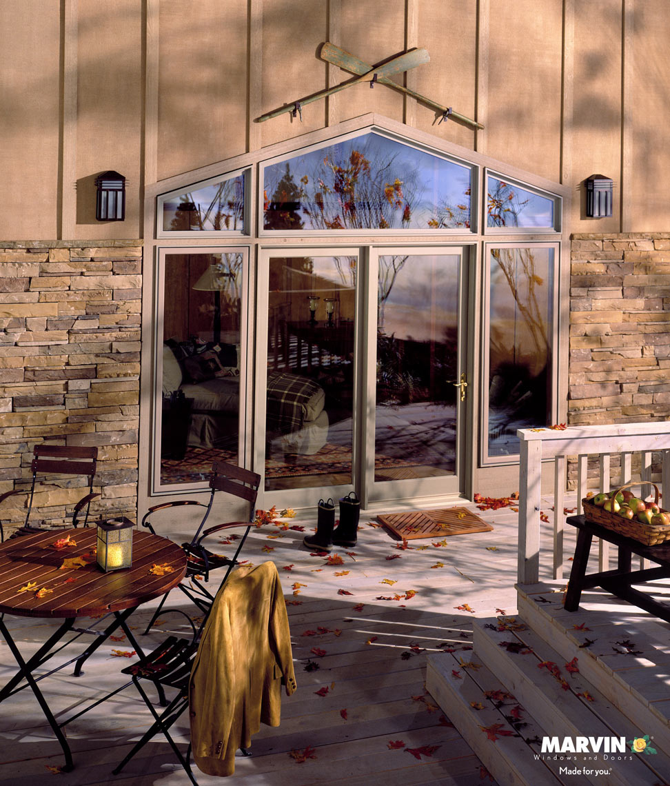 Nothwoods exterior patio door/Marvin Windows/studio set photography