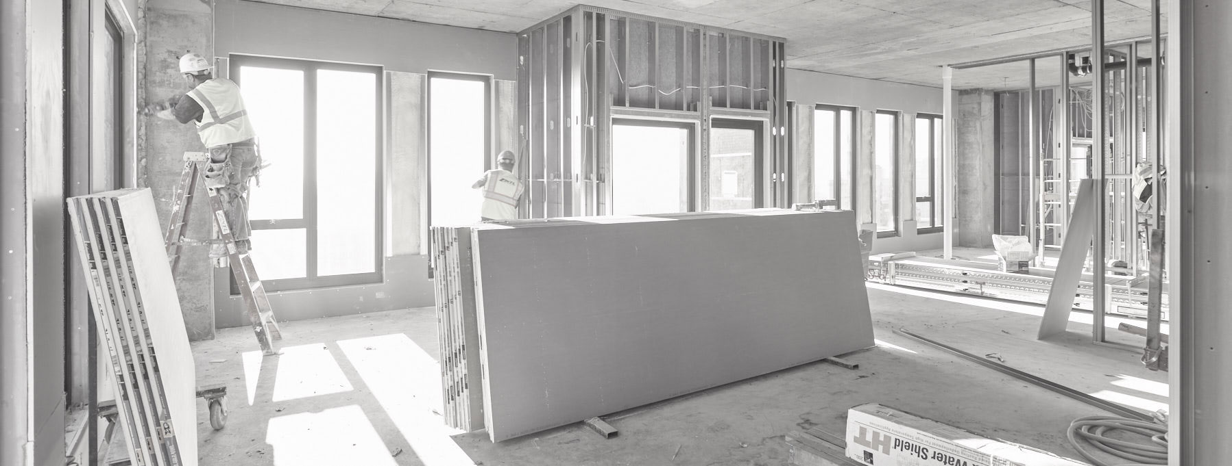 under construction/interior/b&w/Mortenson/architectural photography
