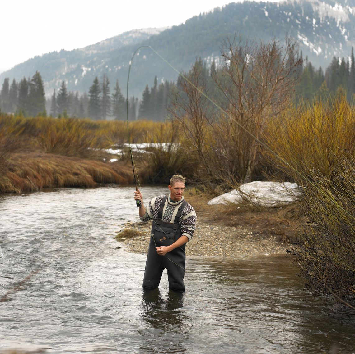 Man fly fishing/stream/Utah/mountains/lifestyle photography