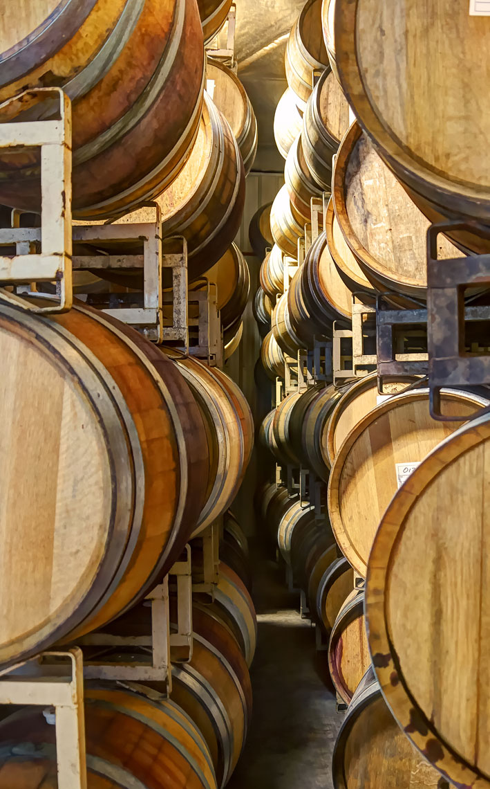 Wine barrels/Stacked/Napa Valley Ca.//locaton photography