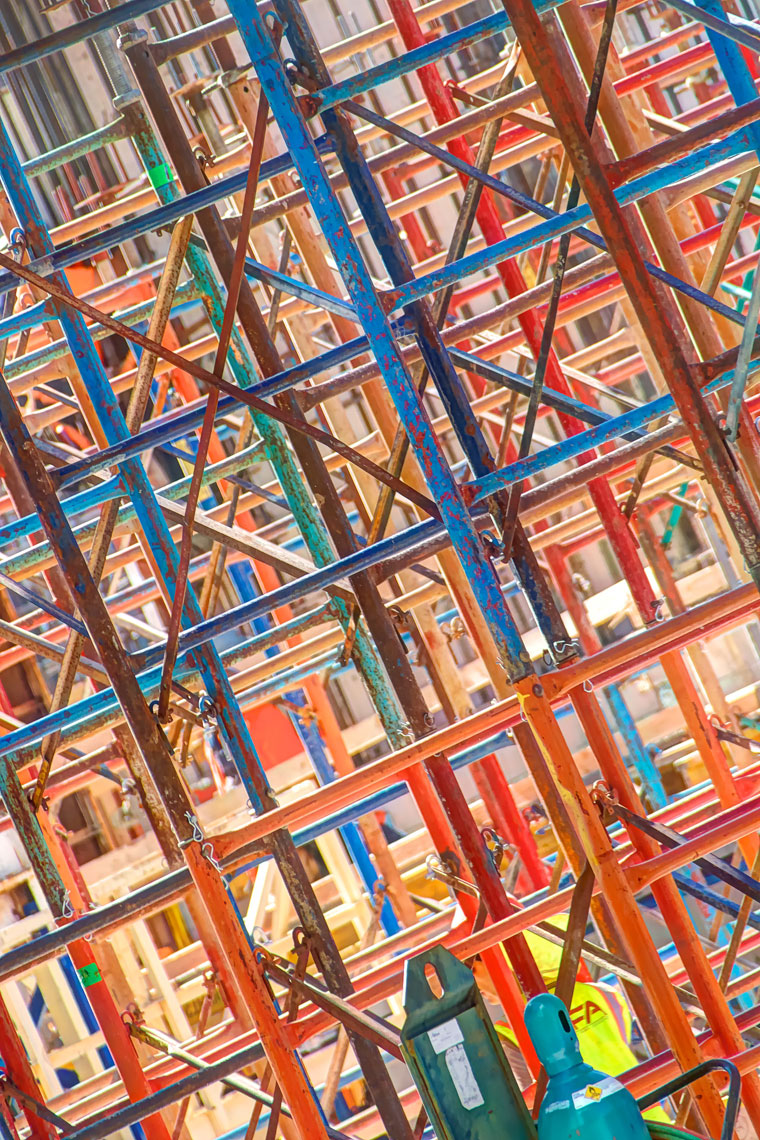 Scafolding/colorful/downtown/locaton photography