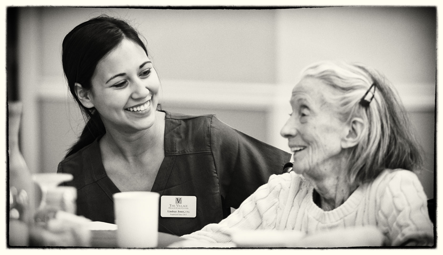 Healthcare worker/Senior woman/care facility/lifestyle photo