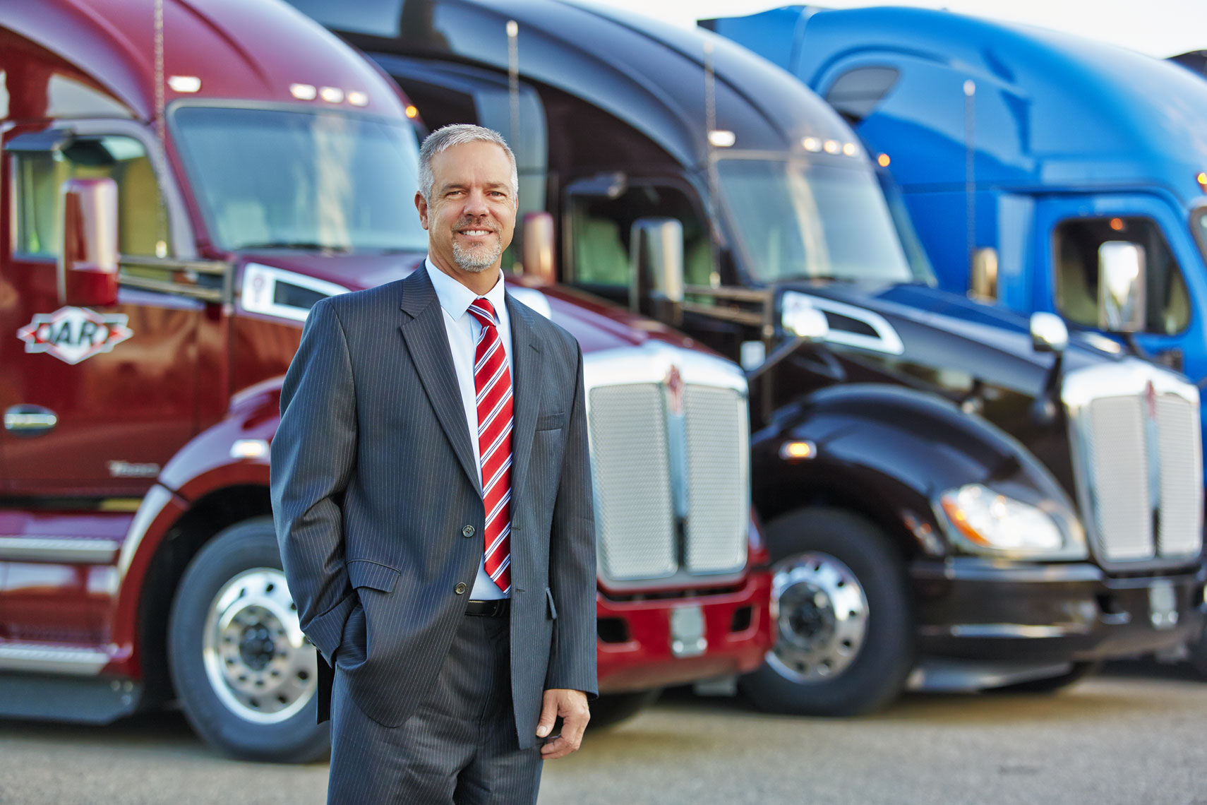 Business exec/colorfull semi trucks/business location photography