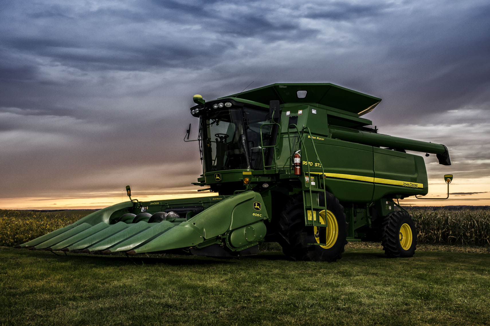 Big John Deer/harvesting/sunset/corn field/agriculture photography