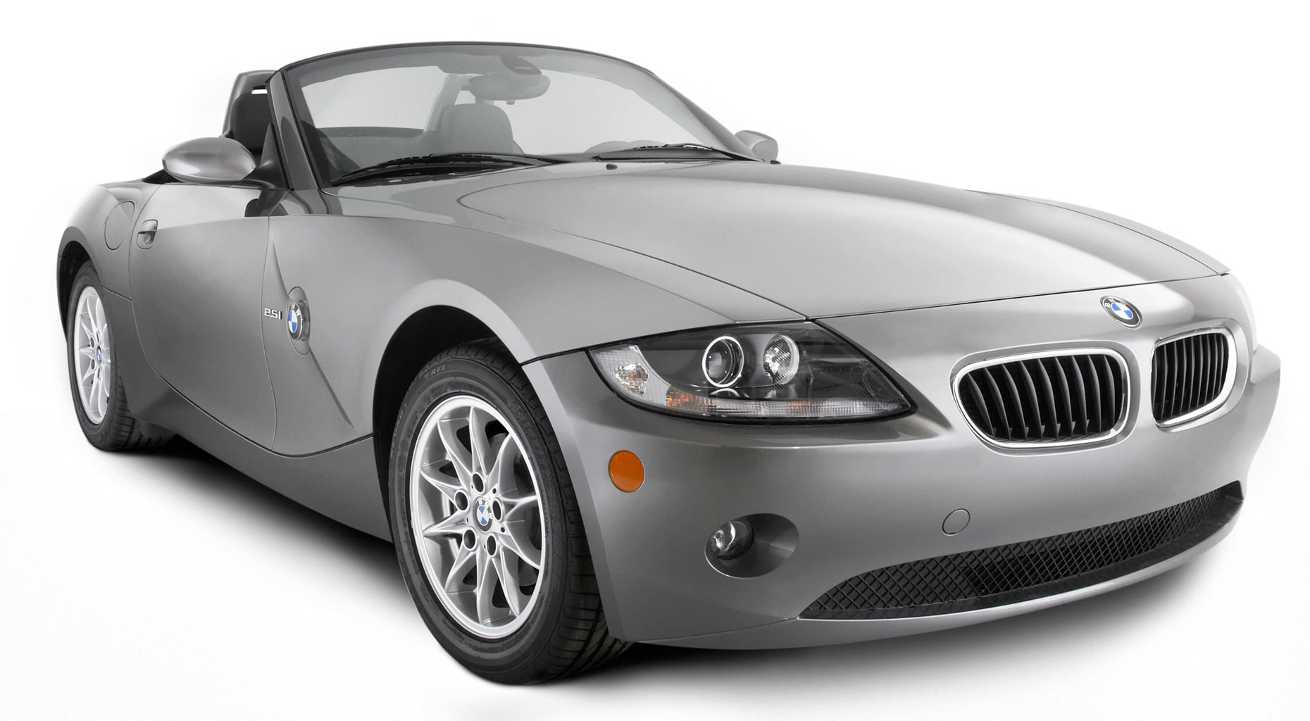 BMW grey car/white background/studio photo