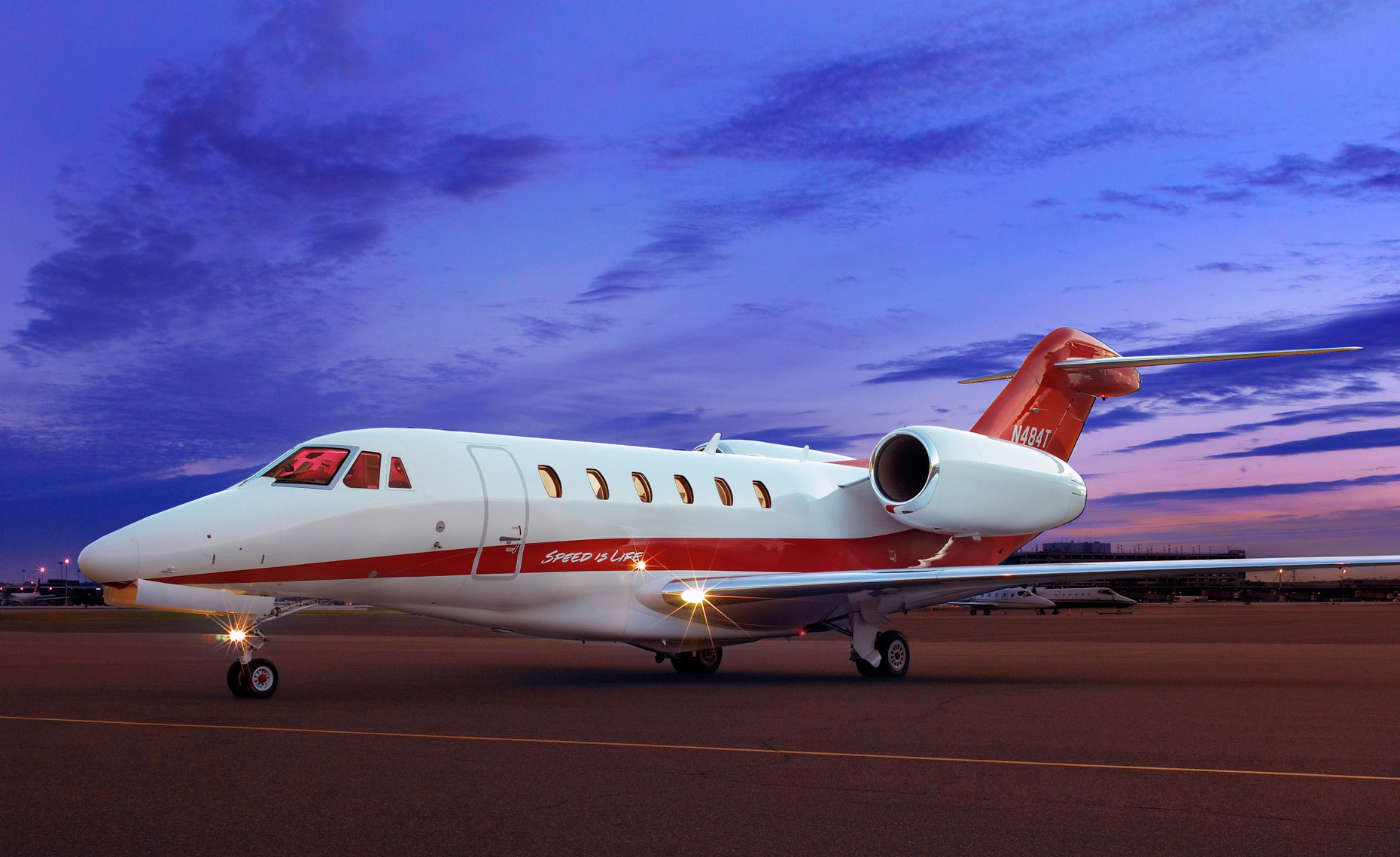 Target Jet/sunset /white with red stripe/aviation photography